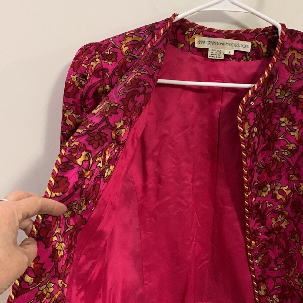 Annie Crimmins for UMI Collections SILK Jacket Sz 12 good condition - Picture 6 of 6